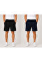 Men's 2-Piece Black Navy Blue Wide Leg Shorts Set