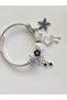 Steel Bracelet Black-White Detail Bracelet with Loose Charms - 4