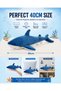 Blue Shark Plush Toy 40cm Realistic Ocean Shark Stuffed Animal Soft Marine Plush Doll for Kids Boys Girls Cuddly Sea Creature Educational Gift Bedroom Decor Collectible Toy - 3