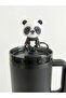10mm Silicone Straw Cover with Panda Figure - Thermos Straw Protector and Cap