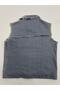 Plus Size Denim Collared Buttoned Women's Vest with Shiny Stones and Sleeveless Vintage Detail - 7