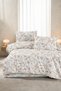 Wildflower Patterned Double Cotton Duvet Cover Set |   Modern Dowry Set (Duvet Cover, Non-Slip Sheet, and 2 Pillowcases) - 3