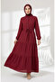 Half Buttoned Waist Tie Layered Dress 2273-06 Plum - 2