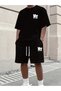 New york printed men's premium oversize top and bottom set t-shirt and shorts set