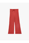 X Selected by Melis Ağazat - Wrinkled Fabric Lace-Up Waist Straight Wide-Leg Pants - 3