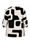Plus Size Patterned Lace-Up Tunic Blouse - 4