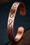 Women Men Copper Infinity Bracelet - Thin Model Pure Forged Handcuff Copper Bracelet - 2