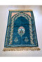 Velvet Lined Prayer Rug and Crystal Prayer Beads Mint Green - Luxury Gift Dowry Set with Special Box - 3