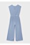 Girl's Striped Jumpsuit Blue - 3
