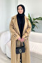Dima Back Button Detailed Trench Coat - Camel - 6