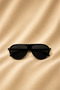 Aventra Unisex Sunglasses Black Pilot Frame Smoked Glass Uv400 Protection Luxury Vintage Premium Unisex Sunglasses - 3