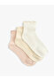 Ribbed Ruffle Detailed Viscose Blended 3-Piece Sock Set