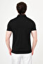 Plain Slim Fit Polo Collar Metal Buttoned 100% Cotton Short Sleeve Men's T-Shirt Black - 36880.26Y - 4