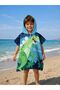 Boy's Dinosaur Patterned Hooded Poncho Towel Sea Beach Towel - 3
