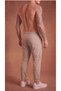 Men's Beige Elastic Waistband 3-Pocket Zippered Parachute Sweat-Wicking Trousers with Back Pockets - 6