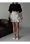 White Polka Dot High Waist Crumpled Fabric Ruffle Mini Short Skirt Gg88000 - 2