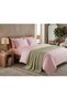 Double Cotton Satin Striped Duvet Cover Set 200X220 cm – Stylish and Soft Duvet Cover Set with Powder Stripes - 5