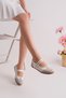 Women's White Buckle Mary Jane Casual Sports Ballerina Shoes - 2