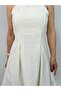0037 Short Jean Dress with Thin Straps and Pleated Skirt - 6
