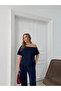 Women's Modal Fabric Casual Off-Shoulder Short Sleeve Blouse and Pants Two-Piece Set 0087 - 3