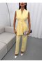 Women's Vest Trouser Suit with Button Detail, Stylish Two-Piece Suit, Office Combination - 3
