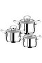 6 Piece Induction Base Sauce Food Soup *Mini* Deep Pot Set (1155 - Silver) - 2