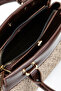 Women's Crossbody Bag with Fixed Strap Design Noir Linen Brown - 5