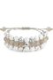 India Women's Bracelet, 925 Sterling Silver, Beaded Woven Bracelet, with Howlite & Agate, Handmade Adjustable Jewelry