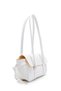 Baguette Women's Shoulder Bag with Knot Detail on the Edges, Munich White - 2