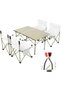 Portable Folding Table Chair Set, Portable Aluminum Alloy Picnic Table Chairs, with Carrying Bag, for Patio Garden Lawn Hiking Beach (Table+ 4 Chair)