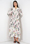Women's Patterned Long Hijab Dress 1155 - F.Grey - 3
