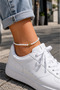 Natural Pearl-Looking Star Detailed Anklet Summer Stylish Anklet Model - 5