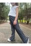 Lace-Up Ribbon Detailed Striped Trouser Set - 7