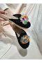 Closed Front Pearl Detailed Wicker Knitted Outdoor House Slippers - 3