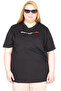Mode XL Real Big Size Women's T-Shirt Bis Yaka Dream U26126 Black