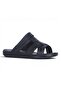 Öz Zengin 966 Black Leather Men's Slippers - 2