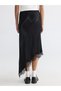 Quality Pieces from Çelebi Store: Lace Detailed Satin Skirt with Waist Cord - 5