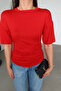 Short Sleeve Blouse with Gathered Sides - 3