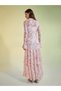Peach Floral Print Tiered Maxi Dress - 5