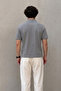 Men's Classic Gray Polo Collar T-Shirt - 5