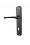 Bravo Mirrored Matte Black Room Door Handle and Silent Mortise Lock 40mm - 3