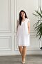 Embroidered Dress with Embroidered Sleeves and Hem - 6