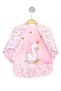 Swan Patterned Liquid-Proof Long Sleeve Food and Activity Bib for 6-24 Months - 3