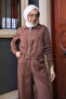 Tan Zippered Jacket and Tencel Trousers Set - 3