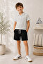 Single Striped Zippered Waffle Fabric Summer Boys' Suit - 2