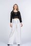 Women's Summer White High Waist Luvina Premium Linen Trousers Casual Daily Office Stylish 30399