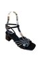 26Y216 Women's Stone Detailed 5.5 cm Thick Heeled Open Evening Dress Shoes