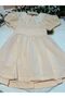 Girl's Pleated Dress - 100% Cotton - Powder - 2