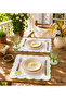 Mimoza Embroidered American Service Set 44X30 & Coaster Set 11X11 – White Cotton Textured 4-Piece Presentation Set - 3