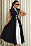 Women's Window Neckline Detailed Half Turtleneck Special Design Midi Dress